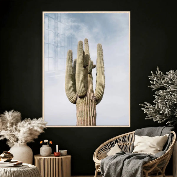 Desert Cactus Wall Art – Tall Spines Canvas Print, Arid