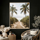 Tropical Palm Wall Art – Sandy Pathway Canvas Print, Ocean by MyGreatCanvas | Canvas Wall Art Prints | Photo Prints & Wall Decor