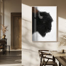Western Rustic Wall Art Canvas Print – Framed Buffalo Black