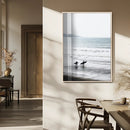 Surfer Silhouettes Wall Art Canvas Print – Minimalist Ocean