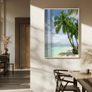 Tropical Beach Palm Trees Canvas Print – Framed Island
