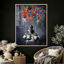 Banksy Inspired Boy Swing Wall Art Canvas Print by MyGreatCanvas | Canvas Wall Art Prints | Photo Prints & Wall Decor