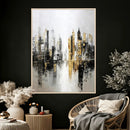 Abstract New York Wall Art Canvas Print, Gold Black Modern by MyGreatCanvas | Canvas Wall Art Prints | Photo Prints & Wall Decor