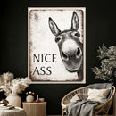Funny Donkey Bathroom Wall Art Canvas Print, Nice Ass Farm by MyGreatCanvas | Canvas Wall Art Prints | Photo Prints & Wall Decor