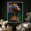 Butterfly Crown Gold Woman Portrait — Monarch Queen Canvas by MyGreatCanvas | Canvas Wall Art Prints | Photo Prints & Wall Decor