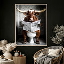 Texas Longhorn Cow Toilet Paper Canvas Wall Art, Funny by MyGreatCanvas | Canvas Wall Art Prints | Photo Prints & Wall Decor