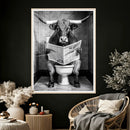 Texas Longhorn Cow Toilet Paper Canvas Wall Art, Funny by MyGreatCanvas | Canvas Wall Art Prints | Photo Prints & Wall Decor