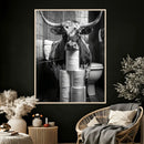 Texas Longhorn Cow Toilet Paper Canvas Wall Art, Funny by MyGreatCanvas | Canvas Wall Art Prints | Photo Prints & Wall Decor