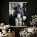 Highland Cow Toilet Paper Canvas Wall Art, Funny Bathroom by MyGreatCanvas | Canvas Wall Art Prints | Photo Prints & Wall Decor