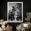 Funny Bathroom Canvas Wall Art, Texas Longhorn on Toilet by MyGreatCanvas | Canvas Wall Art Prints | Photo Prints & Wall Decor