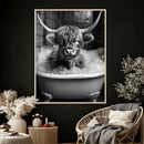 Highland Cow Bathtub Canvas Wall Art, Funny Bathroom Print by MyGreatCanvas | Canvas Wall Art Prints | Photo Prints & Wall Decor