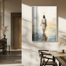 Jesus Walking on Water Wall Art Canvas Print, Christian Wall