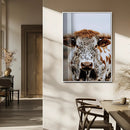 Texas Longhorn Wall Art Canvas Print – Spotted Horned Cattle