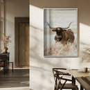 Texas Longhorn Wall Art Canvas Print – Brown Horned Bull