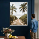 Tropical Palm Wall Art – Sandy Pathway Canvas Print, Ocean by MyGreatCanvas | Canvas Wall Art Prints | Photo Prints & Wall Decor