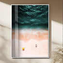 Aerial Serenity Wall Art Canvas Print – Gentle Waves Peach