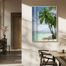 Tropical Beach Palm Trees Canvas Print – Framed Island