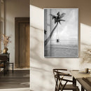 Black White Palm Tree Wall Art – Framed Ocean View Canvas by MyGreatCanvas | Canvas Wall Art Prints | Photo Prints & Wall Decor