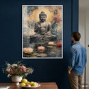 Serene Buddha with Lotus Flowers | Tranquil Meditation Art | by MyGreatCanvas | Canvas Wall Art Prints | Photo Prints & Wall Decor