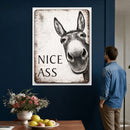 Funny Donkey Bathroom Wall Art Canvas Print, Nice Ass Farm by MyGreatCanvas | Canvas Wall Art Prints | Photo Prints & Wall Decor