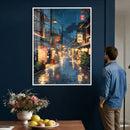 Tokyo Tea House Canvas Wall Art — Japan Rainy Night Street by MyGreatCanvas | Canvas Wall Art Prints | Photo Prints & Wall Decor