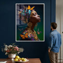 Butterfly Crown Gold Woman Portrait — Monarch Queen Canvas by MyGreatCanvas | Canvas Wall Art Prints | Photo Prints & Wall Decor