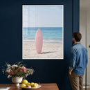Pink Surfboard Canvas Wall Art, Minimalist Beach Photography by MyGreatCanvas | Canvas Wall Art Prints | Photo Prints & Wall Decor