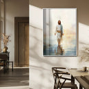 Jesus Walking on Water Wall Art Canvas Print, Christian Wall