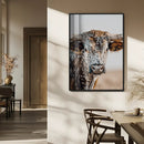 Texas Longhorn Wall Art Canvas Print – Speckled Horned Bull