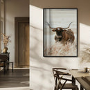 Texas Longhorn Wall Art Canvas Print – Brown Horned Bull