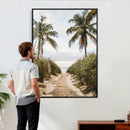 Tropical Palm Wall Art – Sandy Pathway Canvas Print, Ocean by MyGreatCanvas | Canvas Wall Art Prints | Photo Prints & Wall Decor