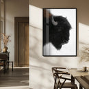 Western Rustic Wall Art Canvas Print – Framed Buffalo Black