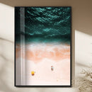 Aerial Serenity Wall Art Canvas Print – Gentle Waves Peach
