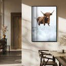 Highland Cow Wall Art Canvas Print – Framed Horned Scottish