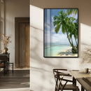 Tropical Beach Palm Trees Canvas Print – Framed Island