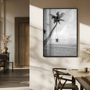 Black White Palm Tree Wall Art – Framed Ocean View Canvas by MyGreatCanvas | Canvas Wall Art Prints | Photo Prints & Wall Decor
