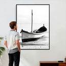 Minimal Boat Wall Art Canvas Print – Black and White Coastal by MyGreatCanvas | Canvas Wall Art Prints | Photo Prints & Wall Decor