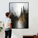 Abstract Urban Wall Art Canvas Print, Gold Black Modern by MyGreatCanvas | Canvas Wall Art Prints | Photo Prints & Wall Decor