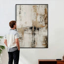 Neutral Abstract Wall Art Canvas Print, Beige Black Textured by MyGreatCanvas | Canvas Wall Art Prints | Photo Prints & Wall Decor