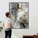 Gray Gold Abstract Wall Art Canvas Print, Textured Modern by MyGreatCanvas | Canvas Wall Art Prints | Photo Prints & Wall Decor