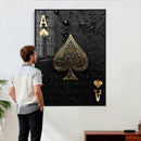 Ace of Spades Wall Art Canvas Print – Black and Gold Playing by MyGreatCanvas | Canvas Wall Art Prints | Photo Prints & Wall Decor