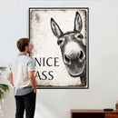 Funny Donkey Bathroom Wall Art Canvas Print, Nice Ass Farm by MyGreatCanvas | Canvas Wall Art Prints | Photo Prints & Wall Decor