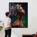 Butterfly Crown Gold Woman Portrait — Monarch Queen Canvas by MyGreatCanvas | Canvas Wall Art Prints | Photo Prints & Wall Decor
