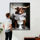 Texas Longhorn Cow Toilet Paper Canvas Wall Art, Funny by MyGreatCanvas | Canvas Wall Art Prints | Photo Prints & Wall Decor