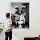 Texas Longhorn Cow Toilet Paper Canvas Wall Art, Funny by MyGreatCanvas | Canvas Wall Art Prints | Photo Prints & Wall Decor
