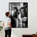Texas Longhorn Cow Toilet Paper Canvas Wall Art, Funny by MyGreatCanvas | Canvas Wall Art Prints | Photo Prints & Wall Decor