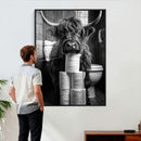 Highland Cow Toilet Paper Canvas Wall Art, Funny Bathroom by MyGreatCanvas | Canvas Wall Art Prints | Photo Prints & Wall Decor