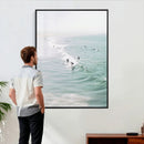 Surfers on Waves Canvas Wall Art, Aerial Ocean Photography by MyGreatCanvas | Canvas Wall Art Prints | Photo Prints & Wall Decor