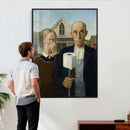 Funny Bathroom Canvas Wall Art, Grant Wood American Gothic by MyGreatCanvas | Canvas Wall Art Prints | Photo Prints & Wall Decor
