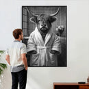 Funny Bathroom Wall Art Canvas Print, Highland Cow in by MyGreatCanvas | Canvas Wall Art Prints | Photo Prints & Wall Decor